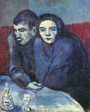 パブロ・ピカソ Painting - カフェのカップル 1903 キュビズム パブロ・ピカソ
